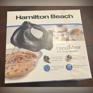 HAMILTON BEACH 62692 6-Speed Handheld Blender, Hand Mixer - Black, NEW in Box